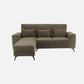 Eden Quartz Brown Fabric 2 Seater Sofa With Lounger