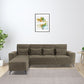 Eden Quartz Brown Fabric 3 Seater Sofa With Lounger