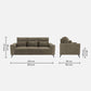 Eden Quartz Brown Fabric 3 Seater Sofa