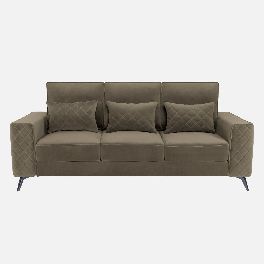 Eden Quartz Brown Fabric 3 Seater Sofa