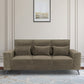 Eden Quartz Brown Fabric 3 Seater Sofa