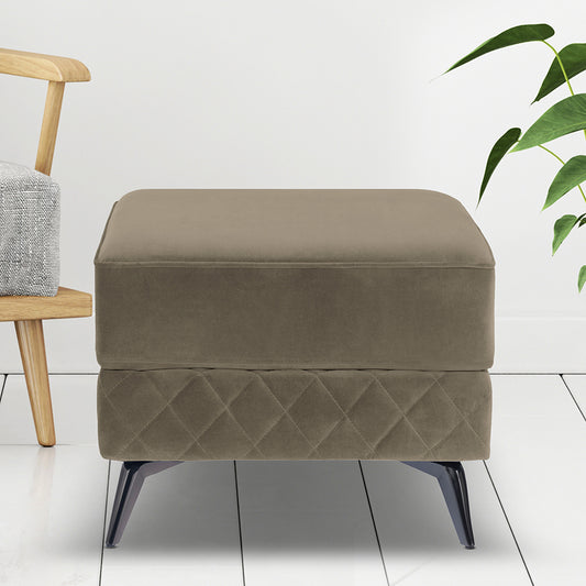 Eden Quartz Brown Fabric Ottoman