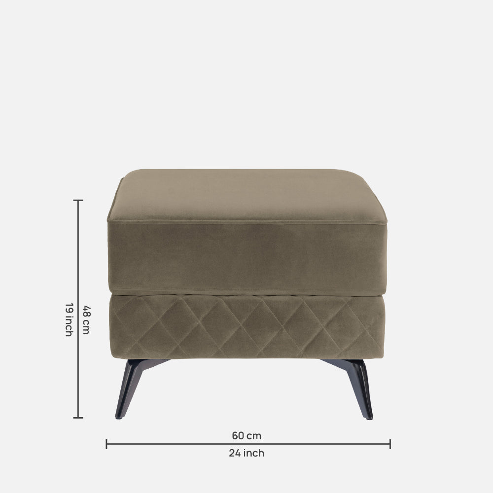 Eden Quartz Brown Fabric Ottoman