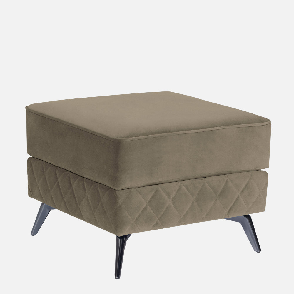 Eden Quartz Brown Fabric Ottoman