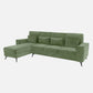 Eden Jade Green Fabric 3 Seater Sofa With Lounger