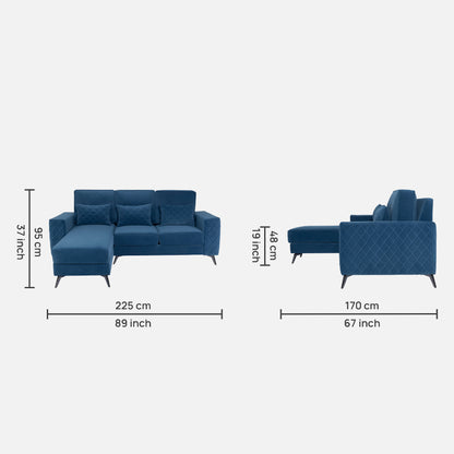 Eden Fabric Sofa | 2 seater | Sapphire Blue |  Duroflex Furniture