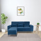 Eden Sapphire Blue Fabric 2 Seater Sofa With Lounger