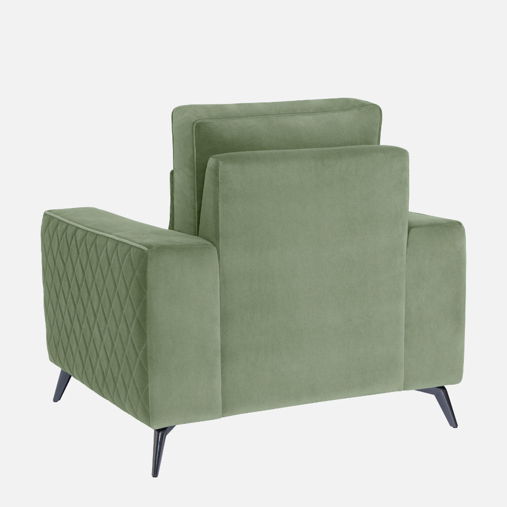 Eden Jade Green Fabric 1 Seater Sofa