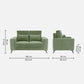 Eden Jade Green Fabric 2 Seater Sofa