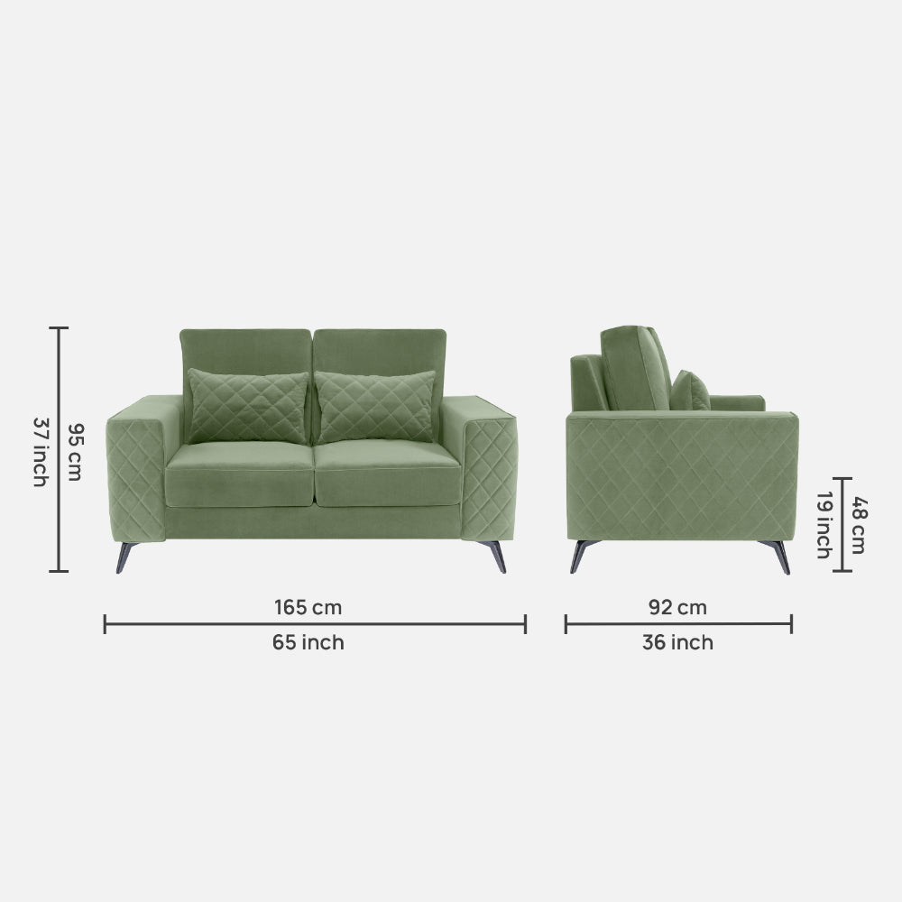 Eden Fabric Sofa | 2 seater | Green |  Duroflex Furniture