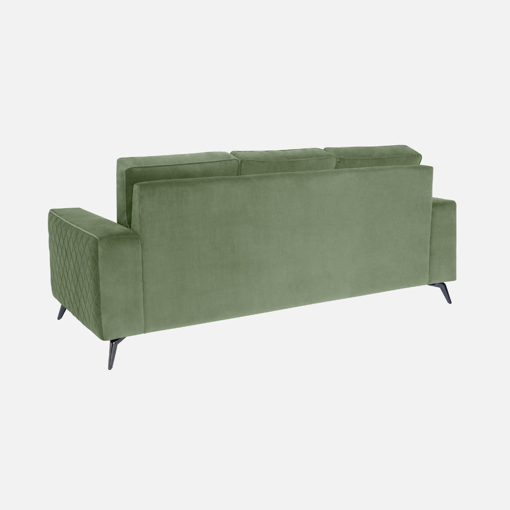 Eden Jade Green Fabric 3 Seater Sofa