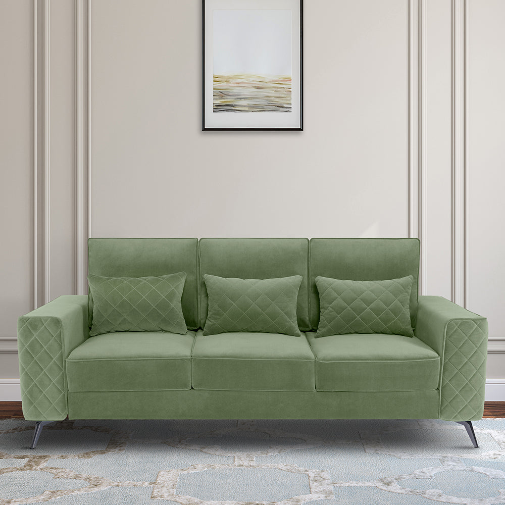 Eden Jade Green Fabric 3 Seater Sofa