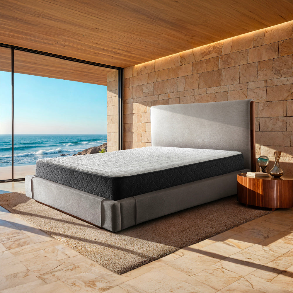 Elise Upholstered Platform Bed - Belgian Block Grey