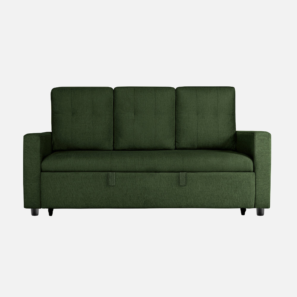 Ease Fabric Sofa cum Bed | 3 seater | Sap Green |  Duroflex Furniture