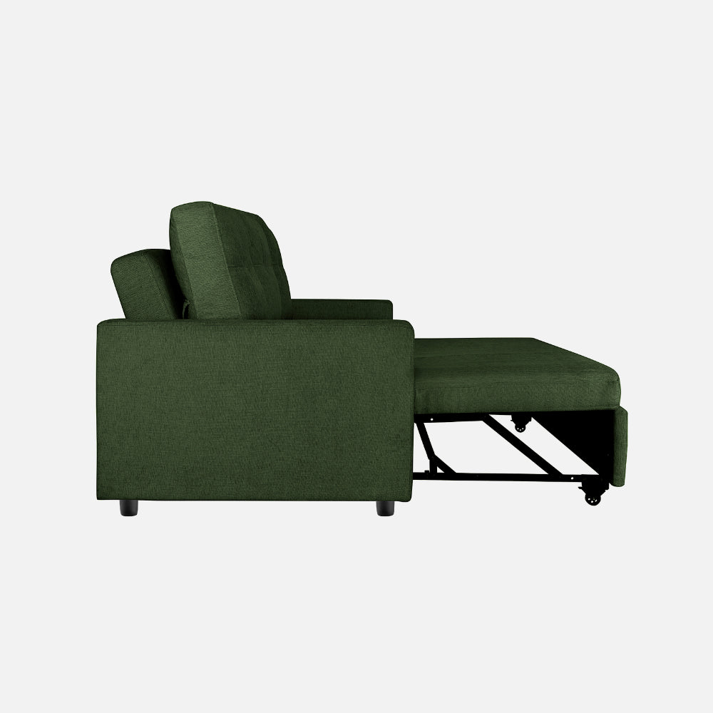 Ease Fabric Sofa cum Bed | 3 seater | Sap Green |  Duroflex Furniture