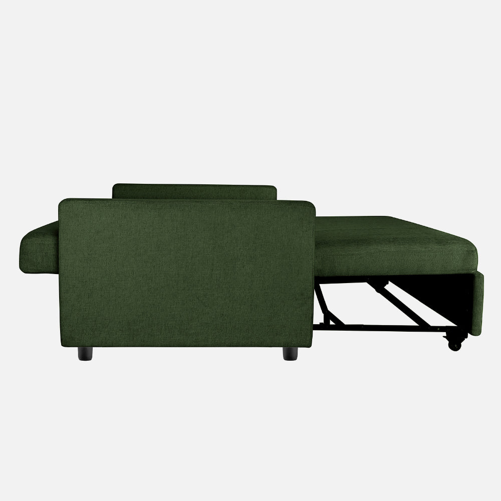 Ease Fabric Sofa cum Bed | 3 seater | Sap Green |  Duroflex Furniture