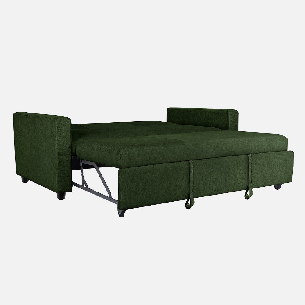 Ease Fabric Sofa cum Bed | 3 seater | Sap Green |  Duroflex Furniture