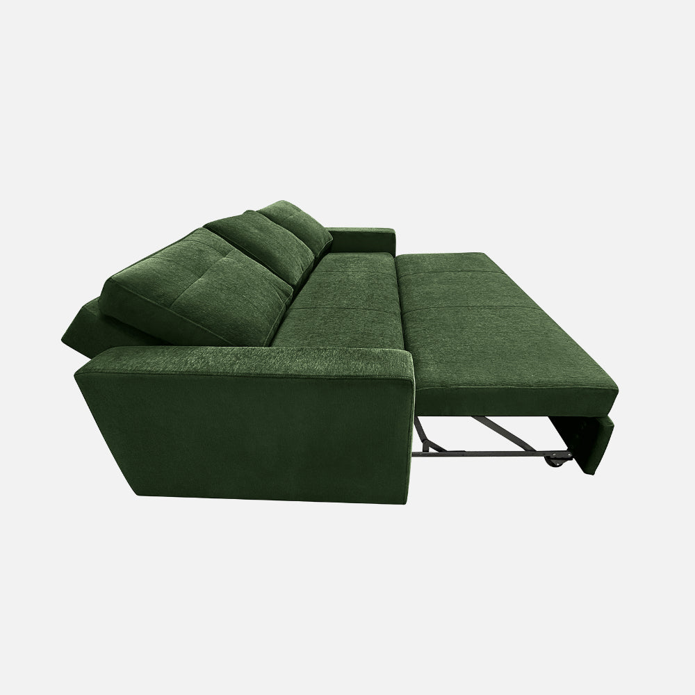 Ease Fabric Sofa cum Bed | 3 seater | Sap Green |  Duroflex Furniture