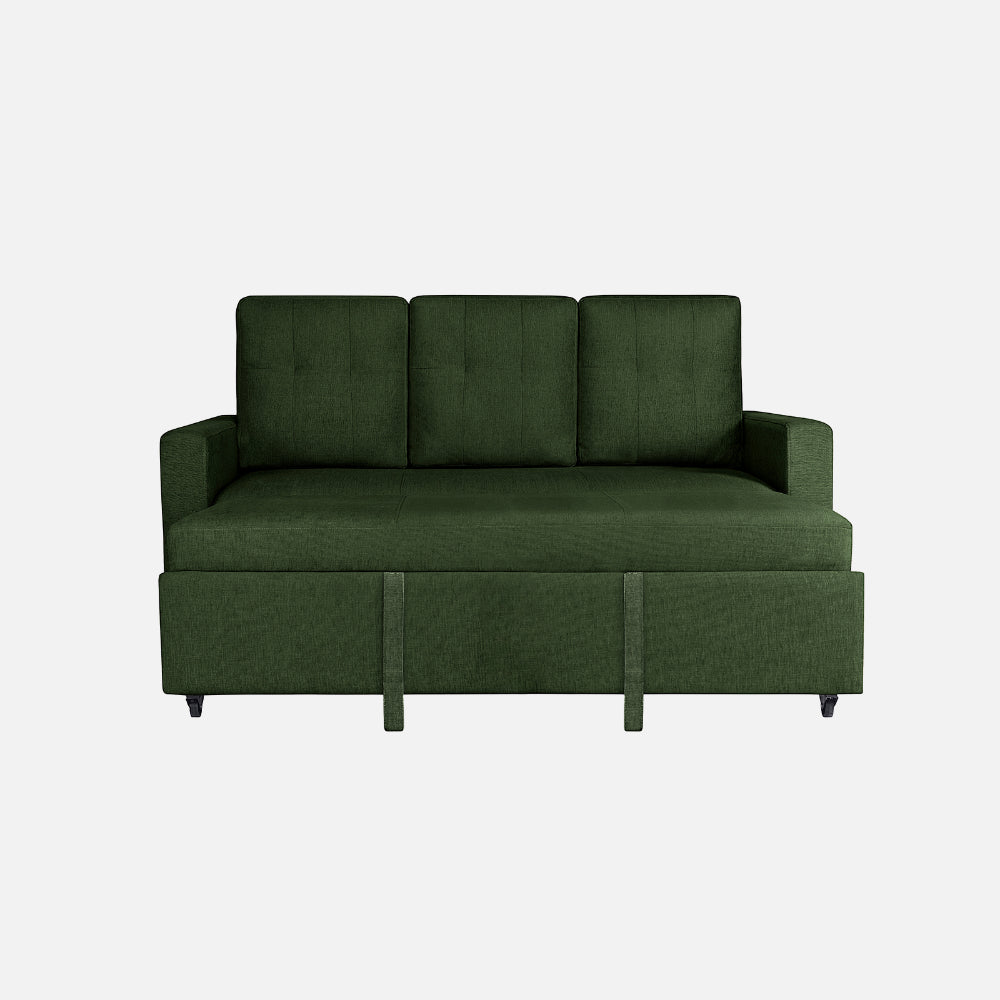 Ease Fabric Sofa cum Bed | 3 seater | Sap Green |  Duroflex Furniture