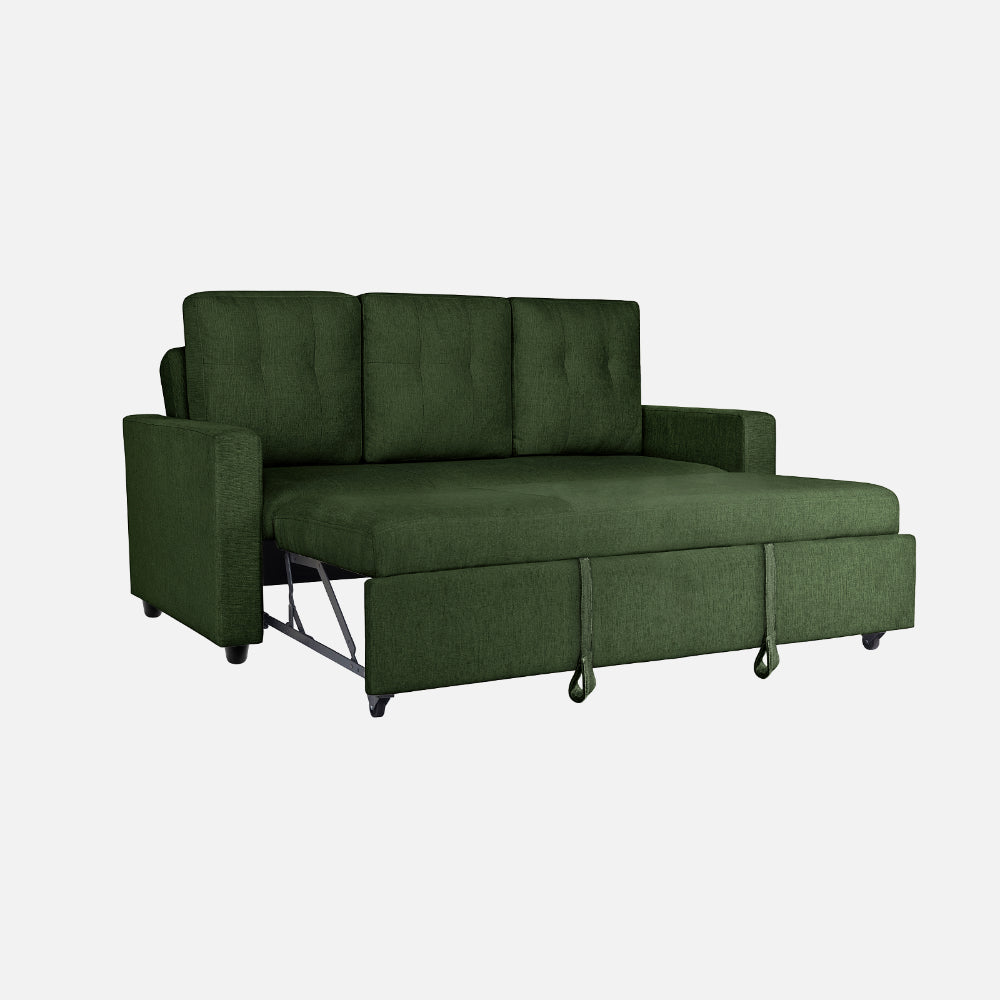 Ease Fabric Sofa cum Bed | 3 seater | Sap Green |  Duroflex Furniture