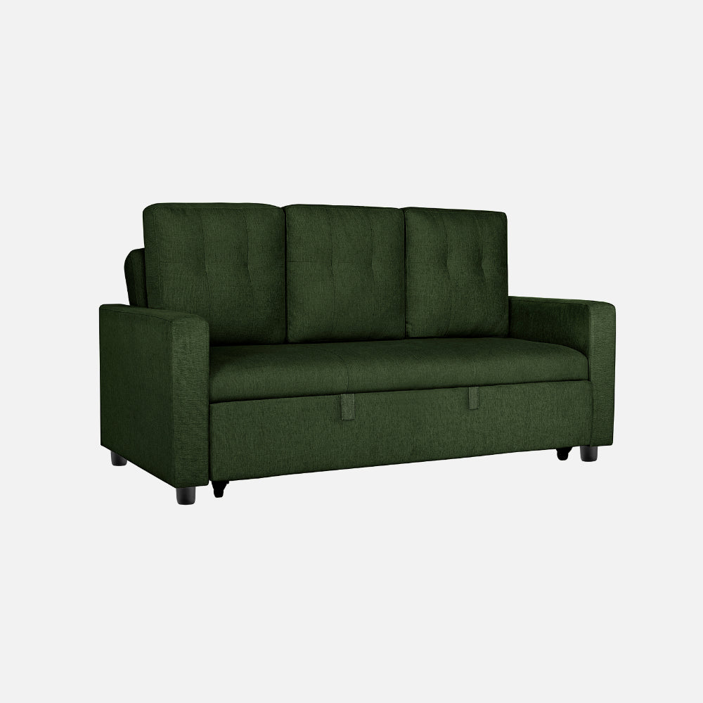 Ease Fabric Sofa cum Bed | 3 seater | Sap Green |  Duroflex Furniture