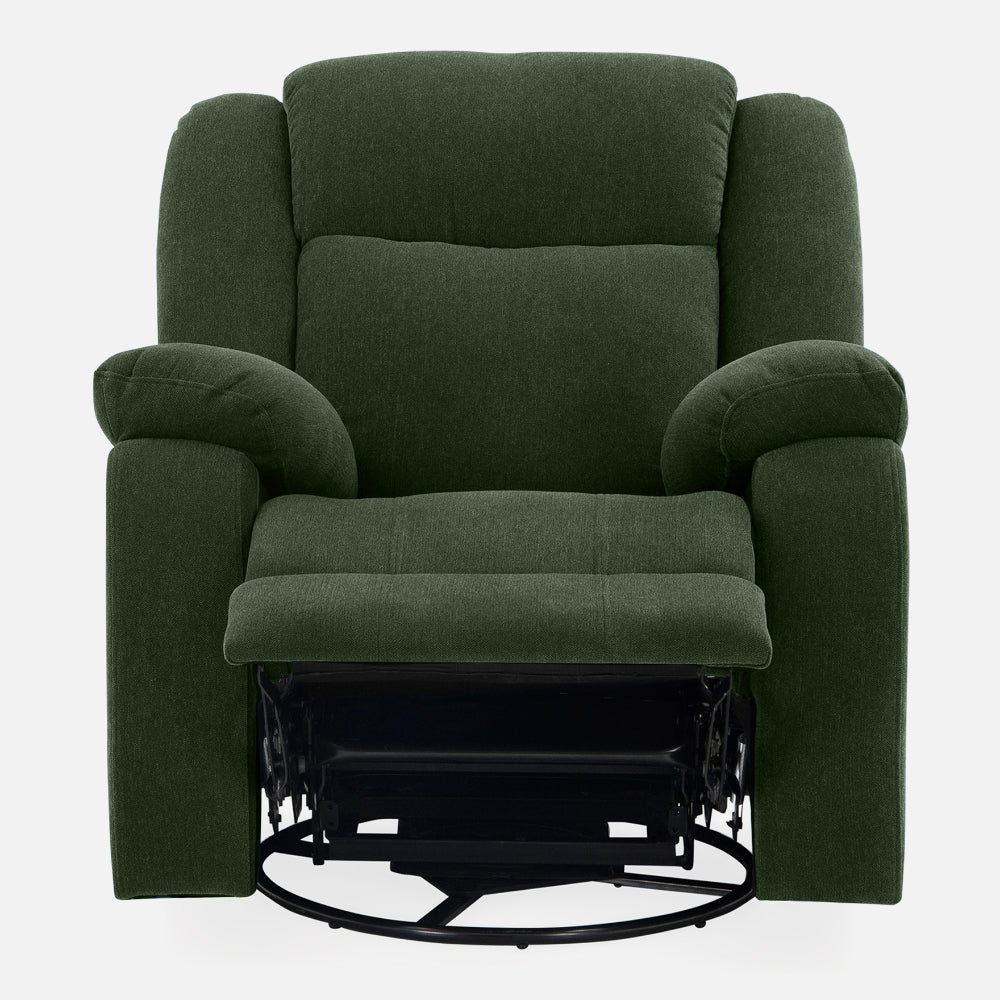 Avalon - Rocking & Rotating Fabric Recliner | 1 seater | Green |  Duroflex Furniture