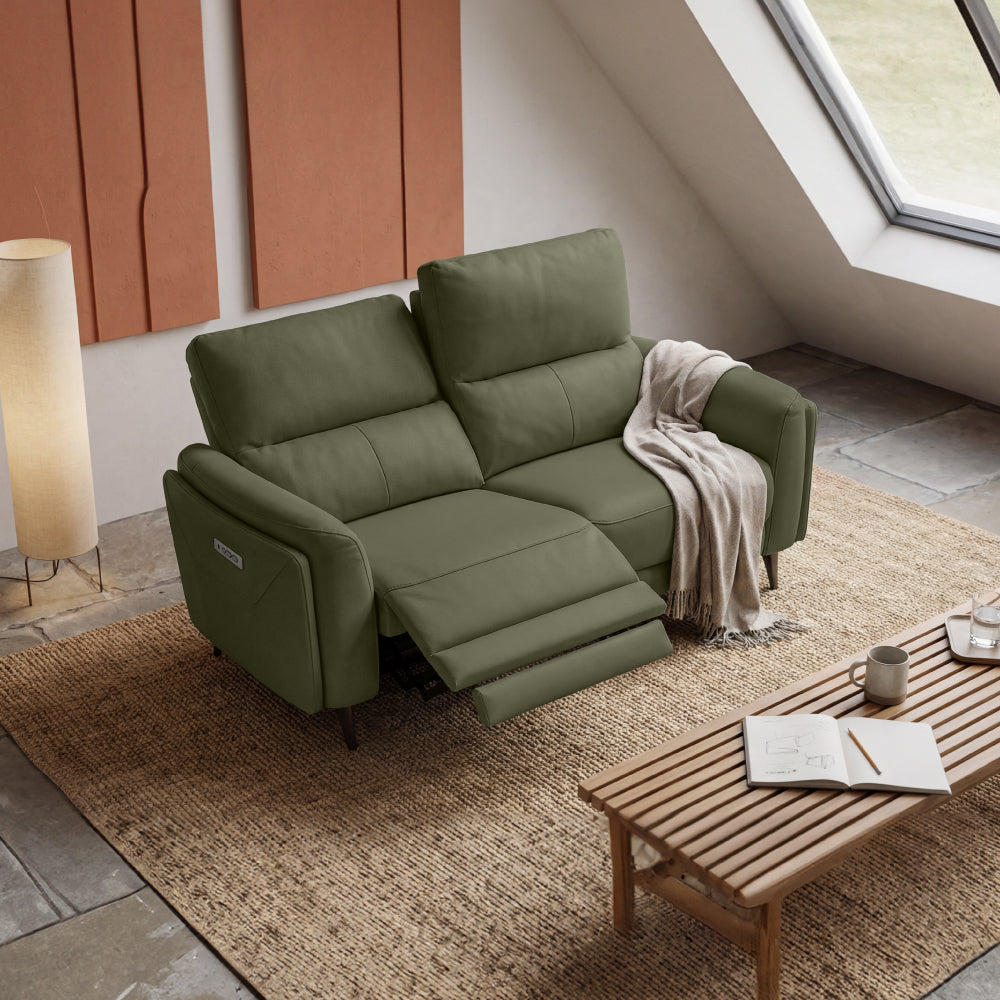 Rhapsody mov.E Green Leatherette 2 Seater Sofa