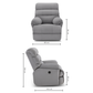 Avalon Posture Pro Rocking & Rotating Single Seater Fabric Recliner, Grey, Motorized