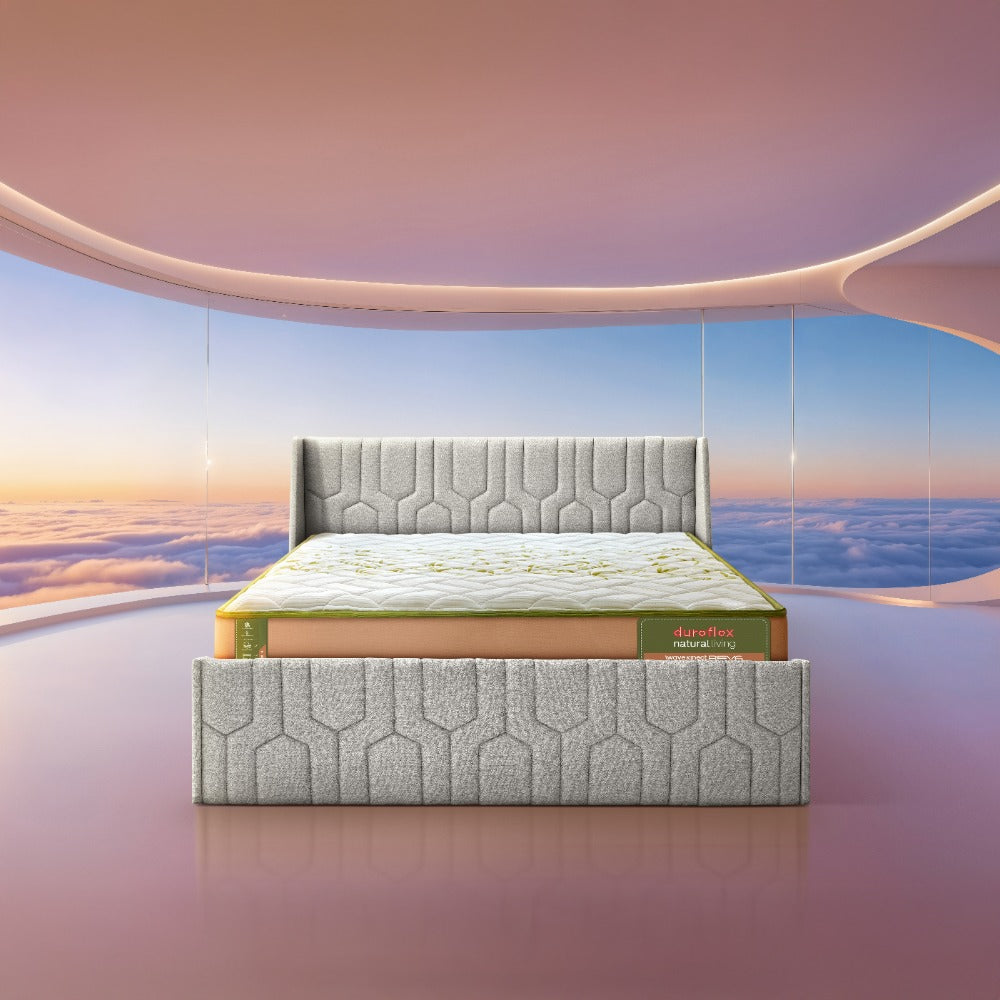 Wave Plus Adjustable Bed Tranquil Upholstered Bed (Grey)+ Wave Kinect Reva Mattress 8"(20.3cm) | Duroflex | Furniture