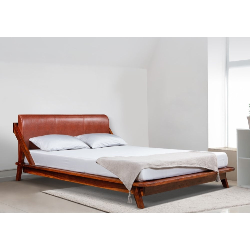 plush sheesham wood bed | Solid wood | Traditional design | Duroflex Furniture