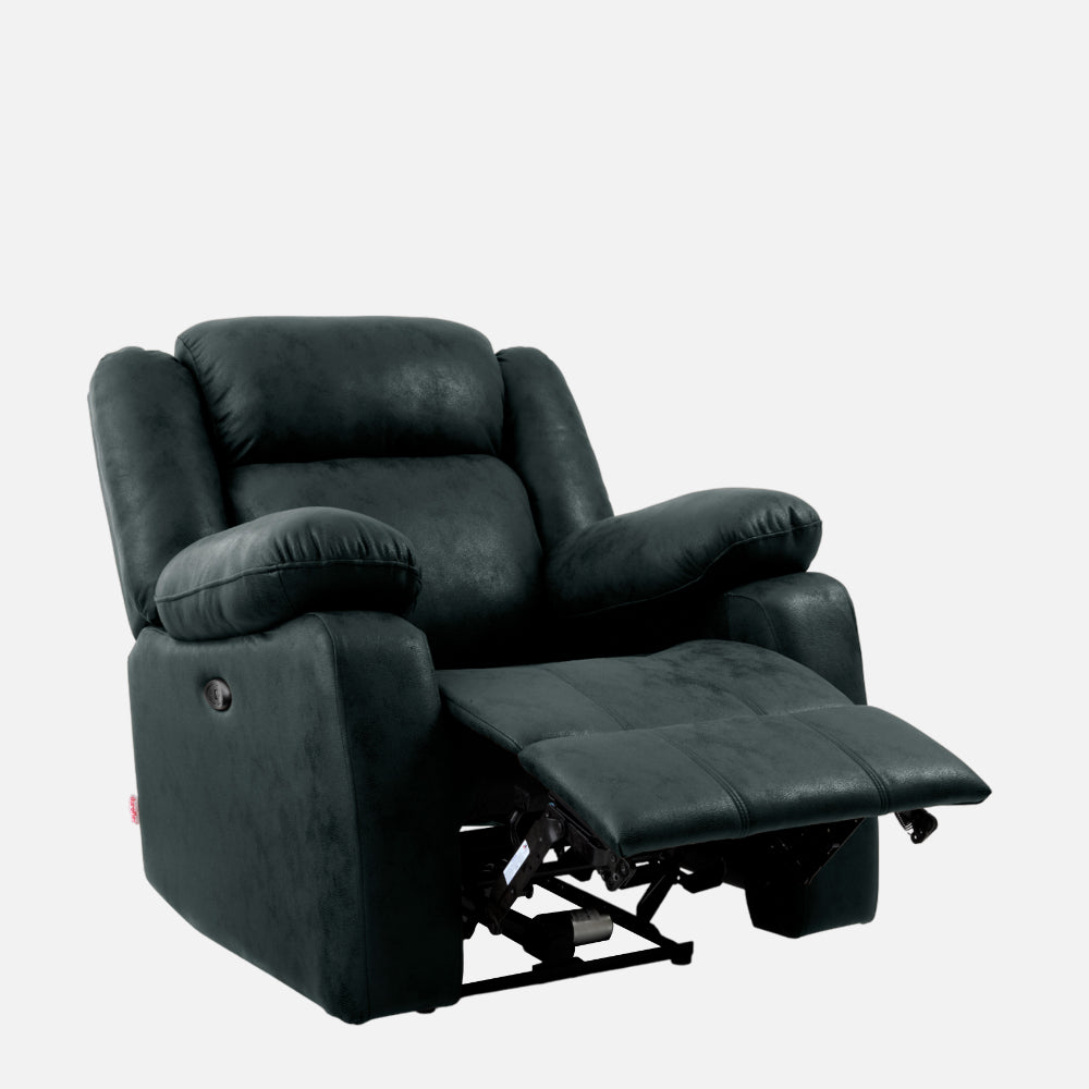 Avalon Motorized Electric Powered Midnight Blue Suede Recliner