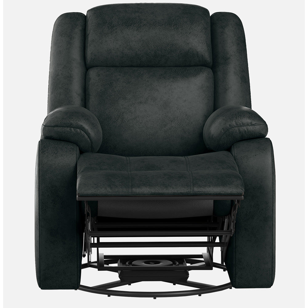 Avalon Rocking & Revolving Midnight Blue Single Seater Suede Fabric Recliner