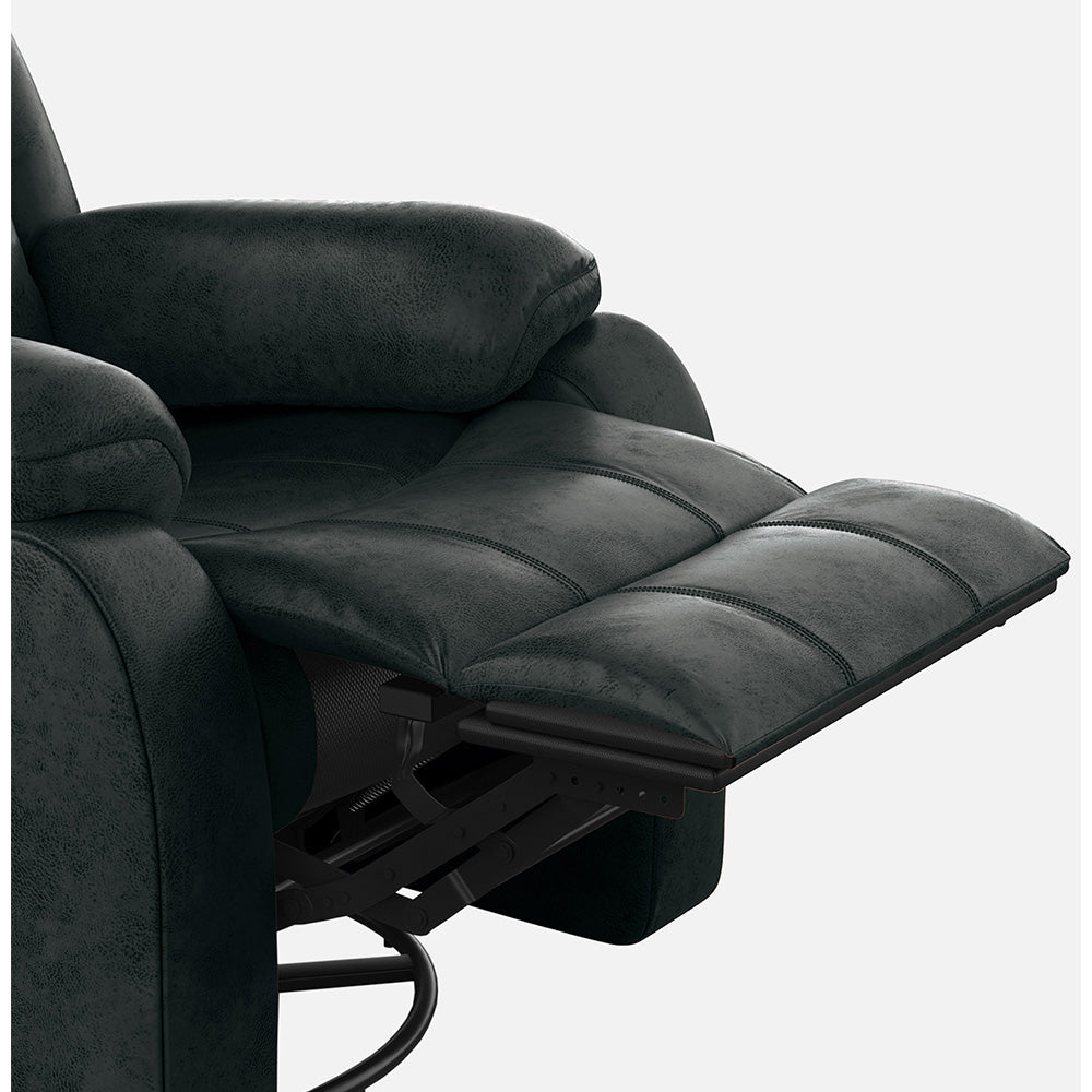 Avalon Rocking & Revolving Midnight Blue Single Seater Suede Fabric Recliner