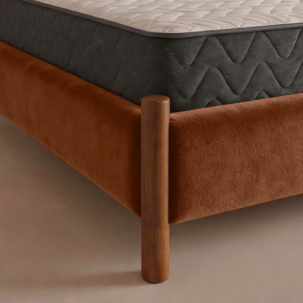Orra Upholstered Bed - Baked Clay Rust