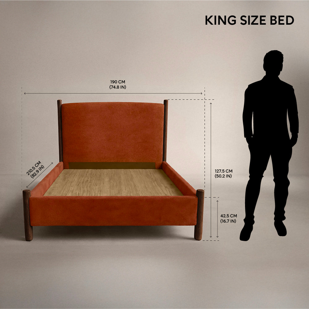 Orra Upholstered Bed - Baked Clay Rust