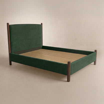 Orra Upholstered Bed - Smoked Pine Green