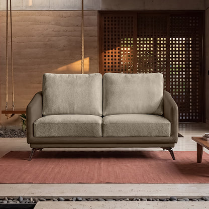 cove-simply-taupe-leatherette-oatmeal-off-white-fabric-2-seater-sofa