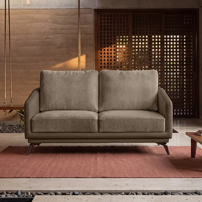 cove-simply-taupe-leatherette-feather-brown-fabric-2-seater-sofa