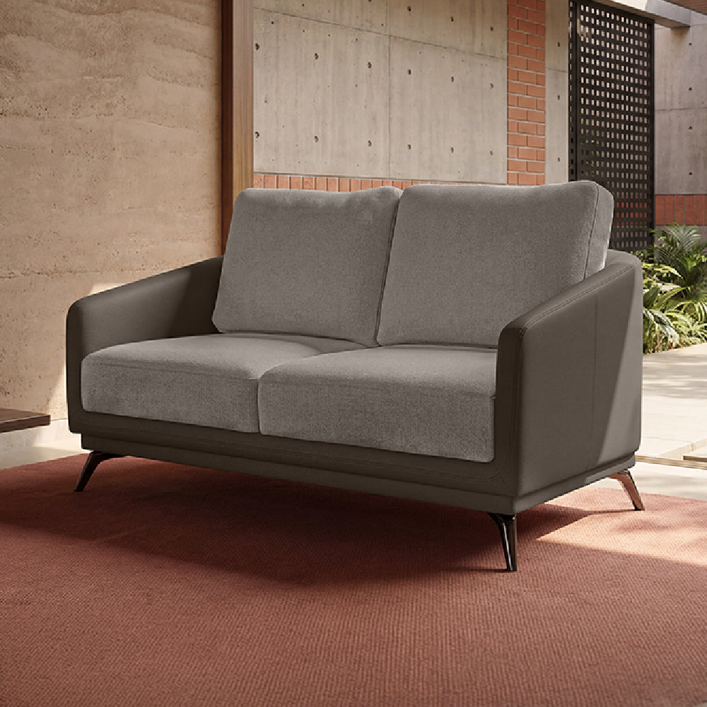 cove-simply-taupe-leatherette-oatmeal-off-white-fabric-2-seater-sofa