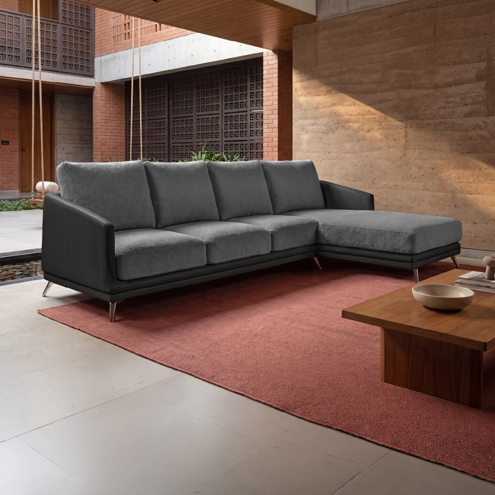 cove-brushed-nickel-grey-leatherette-rock-ridge-grey-fabric-3-seater-sofa-lounger