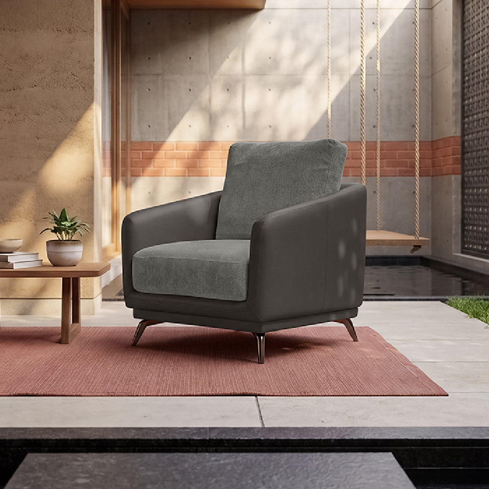 cove-brushed-nickel-grey-leatherette-rock-ridge-grey-fabric-1-seater-sofa