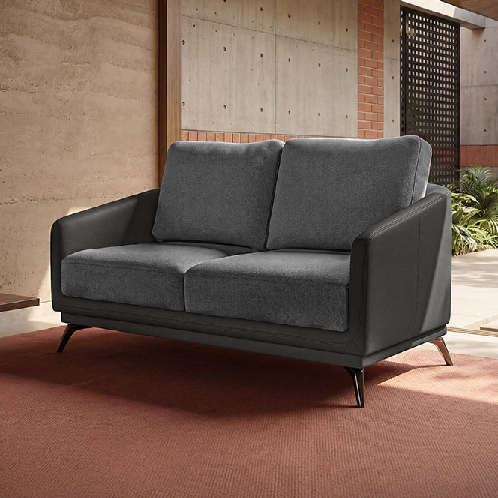 cove-brushed-nickel-grey-leatherette-rock-ridge-grey-fabric-2-seater-sofa