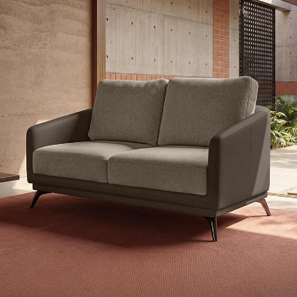 cove-simply-taupe-leatherette-feather-brown-fabric-2-seater-sofa