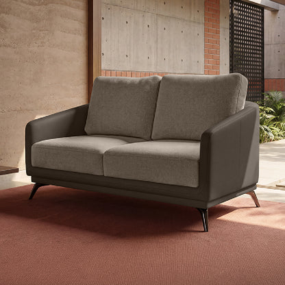 cove-simply-taupe-leatherette-feather-brown-fabric-2-seater-sofa