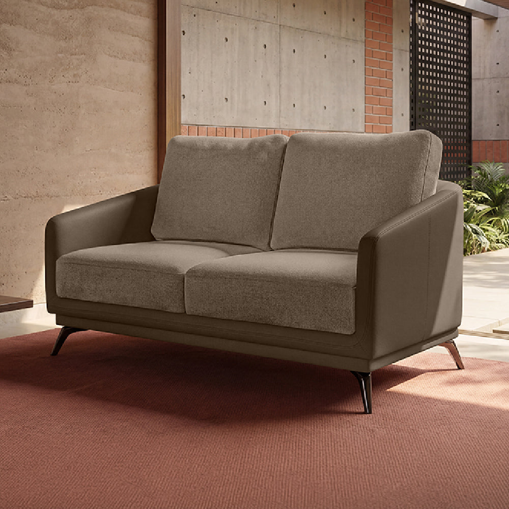 cove-simply-taupe-leatherette-feather-brown-fabric-2-seater-sofa