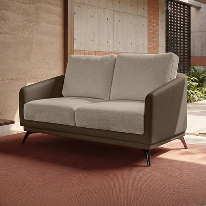 cove-simply-taupe-leatherette-oatmeal-off-white-fabric-2-seater-sofa