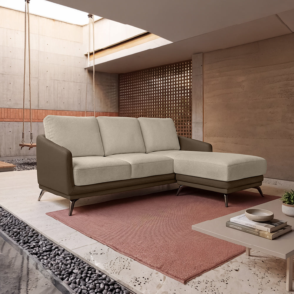 cove-simply-taupe-leatherette-oatmeal-off-white-fabric-2-seater-sofa-lounger