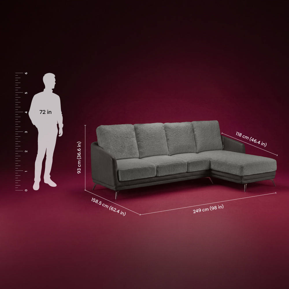 cove-brushed-nickel-grey-leatherette-rock-ridge-grey-fabric-3-seater-sofa-lounger