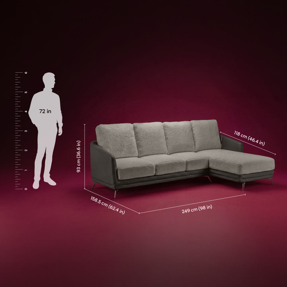 cove-brushed-nickel-grey-leatherette-pumice-stone-grey-fabric-3-seater-sofa-lounger
