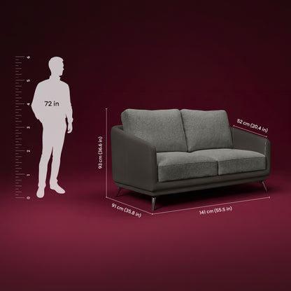 cove-brushed-nickel-grey-leatherette-rock-ridge-grey-fabric-2-seater-sofa